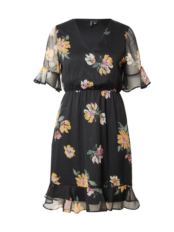 Vero Moda VERO MODA Haljina 'SMILLA'  svijetlosiva / smaragdno zelena / narančasta / crna