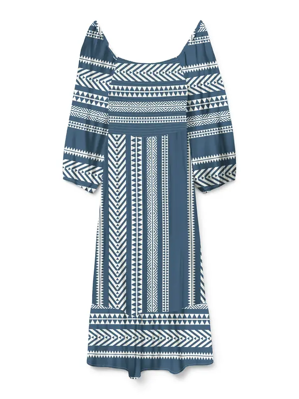 Vero Moda VERO MODA Haljina 'VMDICTHE'  sivkasto plava / bijela