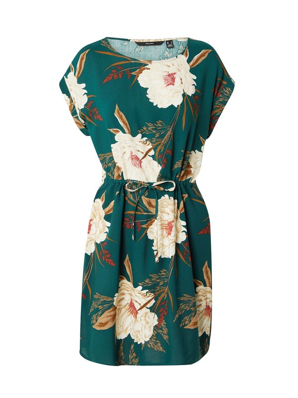 VERO MODA VERO MODA Haljina 'VMEASY JOY'  hrđavo smeđa / zeleno smeđa / smaragdno zelena / bijela