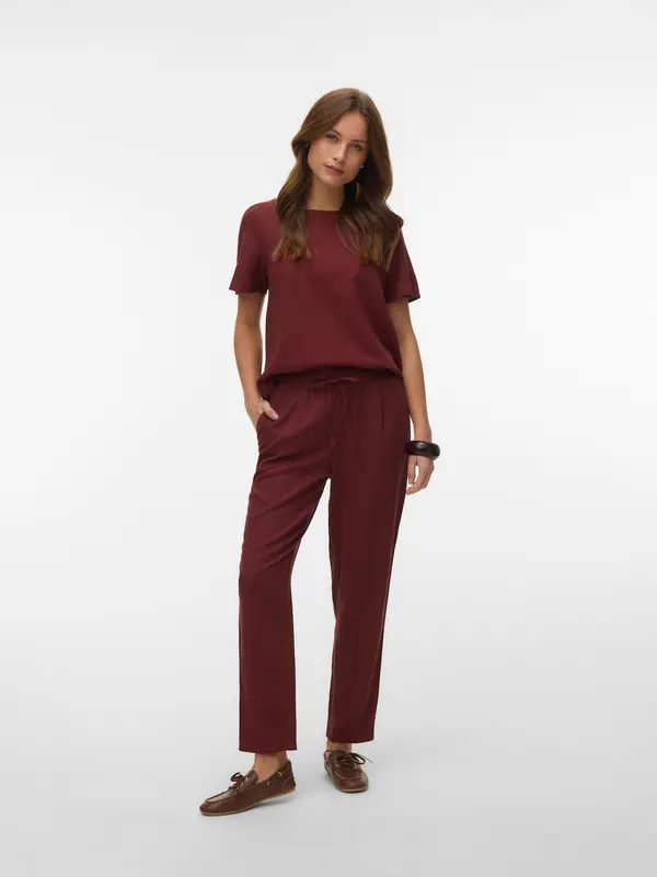 Vero Moda VERO MODA Hlače s naborima  burgund