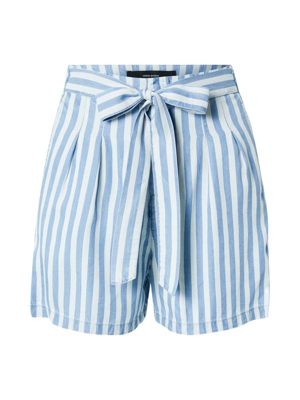 Vero Moda VERO MODA Hlače s naborima 'Mia'  plava / bijela