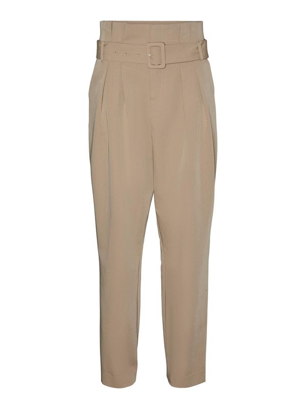 VERO MODA VERO MODA Hlače s naborima  tamno bež