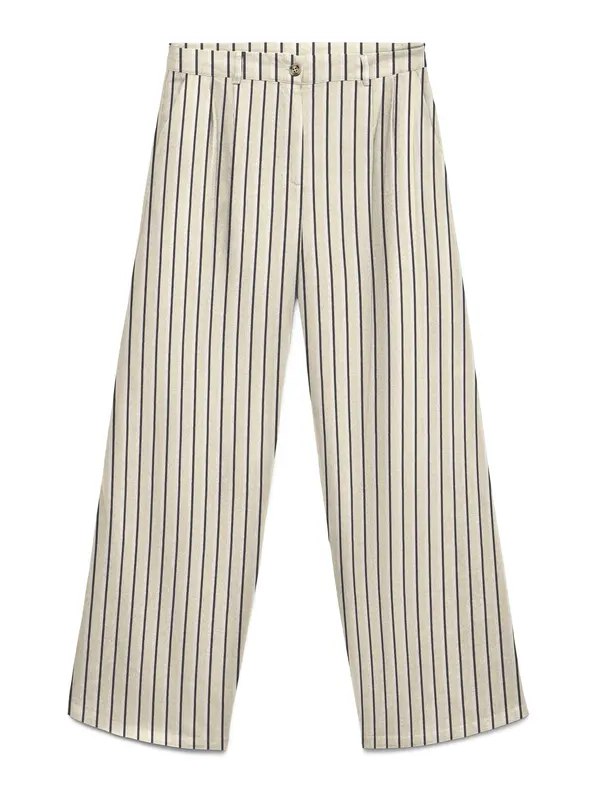 Vero Moda VERO MODA Hlače s naborima 'VMMYMILO NILA'  bež siva / crna / bijela