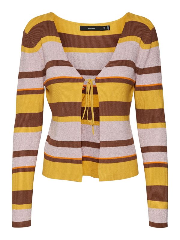 VERO MODA VERO MODA Kardigan 'AURA'  smeđa / žuta / ljubičasta