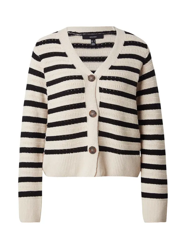 VERO MODA VERO MODA Kardigan 'VMCALLA'  ecru/prljavo bijela / crna