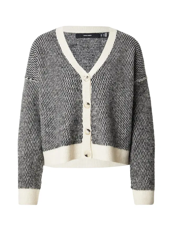 VERO MODA VERO MODA Kardigan 'VMFELIZE'  ecru/prljavo bijela / crna
