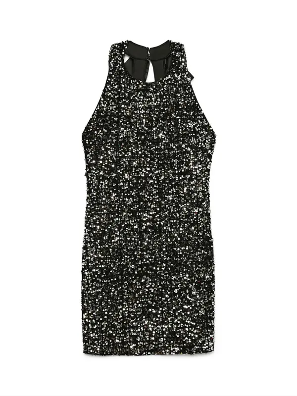 Vero Moda VERO MODA Koktel haljina 'VMBella'  crna / srebro