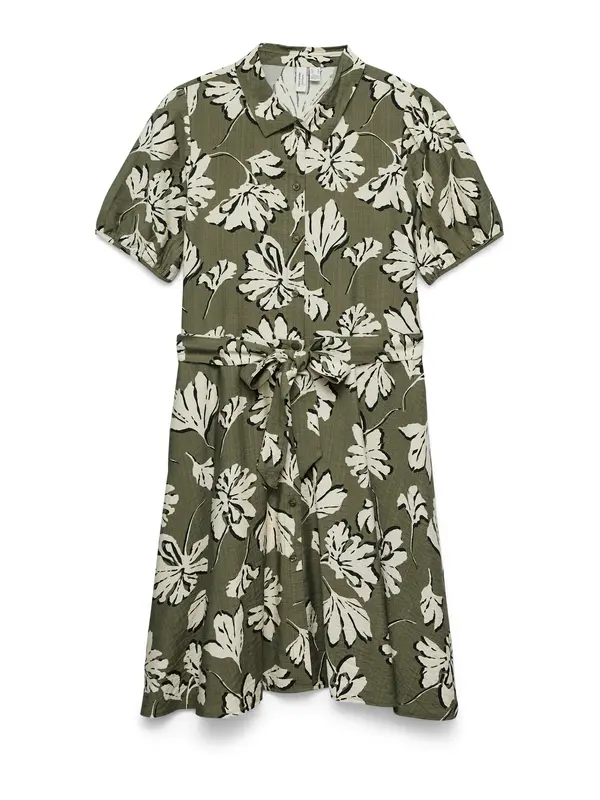 Vero Moda VERO MODA Košulja haljina  maslinasta / crna / bijela