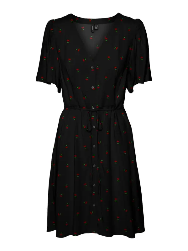 Vero Moda VERO MODA Košulja haljina 'VMALBA'  travnato zelena / crvena / crna
