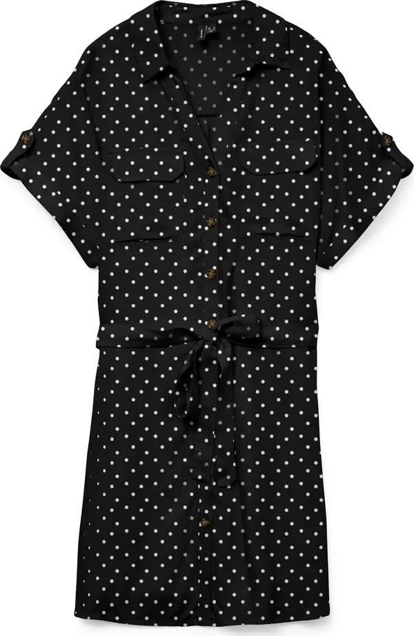 Vero Moda VERO MODA Košulja haljina 'VMBUMPY'  crna / bijela