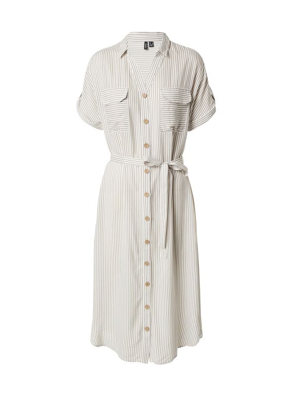 VERO MODA VERO MODA Košulja haljina 'VMBUMPY'  smeđa / bijela