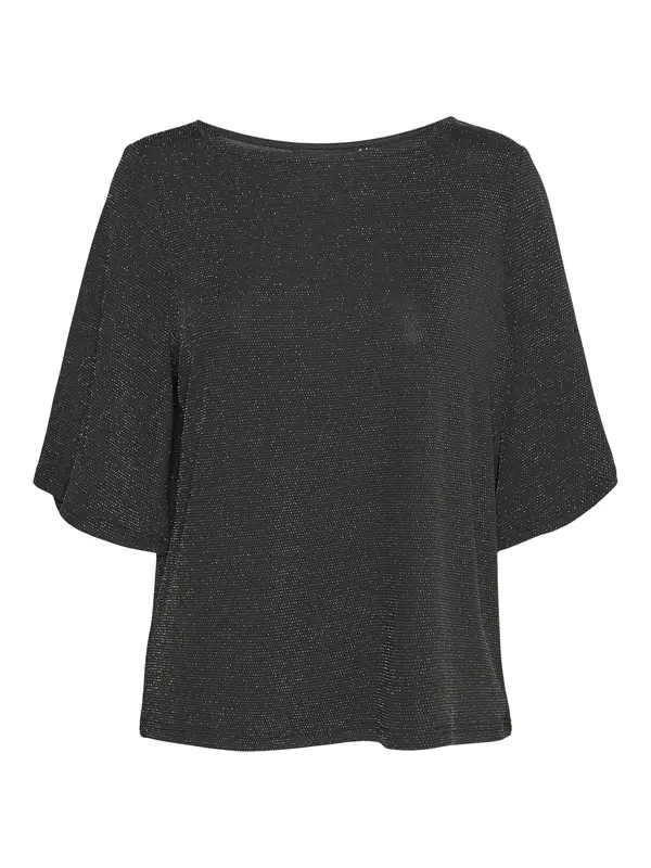 Vero Moda VERO MODA Majica 'KANVA'  crna melange / srebro