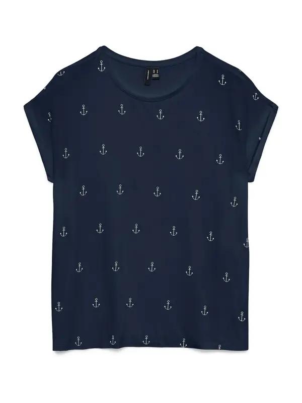 Vero Moda VERO MODA Majica  mornarsko plava / bijela