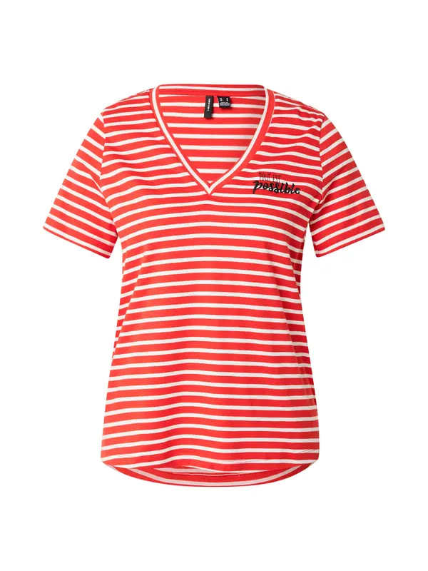 VERO MODA VERO MODA Majica  svijetlo crvena / crna / bijela