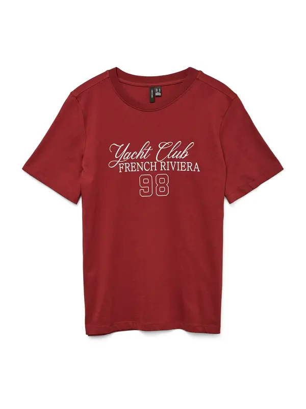 Vero Moda VERO MODA Majica 'VMABY PAULINA'  boja vina / bijela