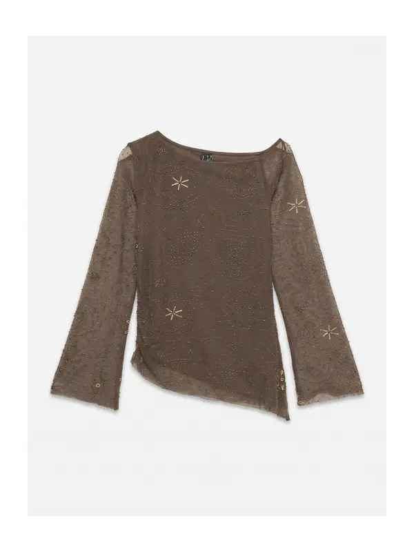 Vero Moda VERO MODA Majica 'VMCARA'  zlatna / taupe siva