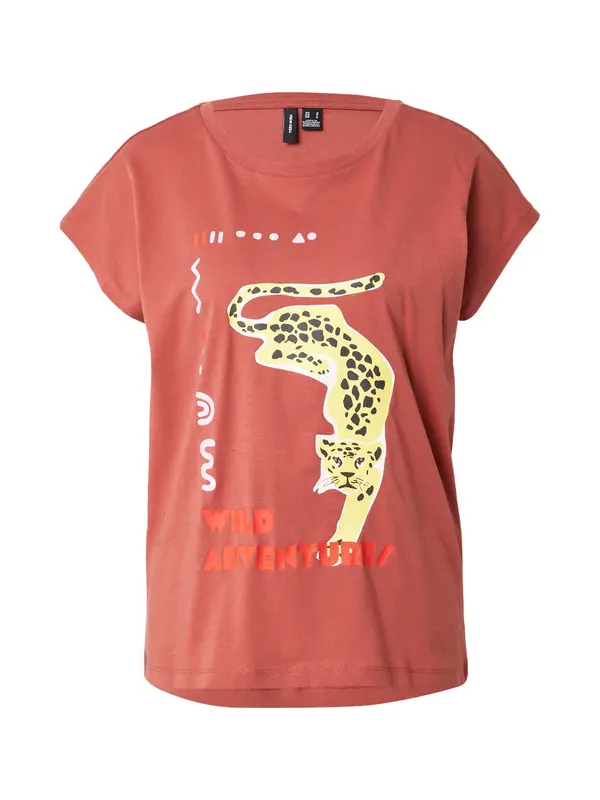Vero Moda VERO MODA Majica 'VMCORY AVA'  limun / trešnja crvena / crna / bijela