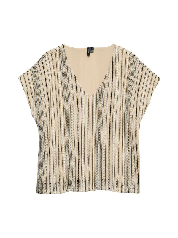 Vero Moda VERO MODA Majica 'VMDEMI'  bež / crna / bijela