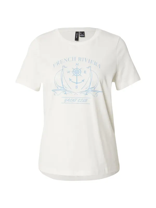 VERO MODA VERO MODA Majica 'VMDINA OLLY'  svijetloplava / prljavo bijela