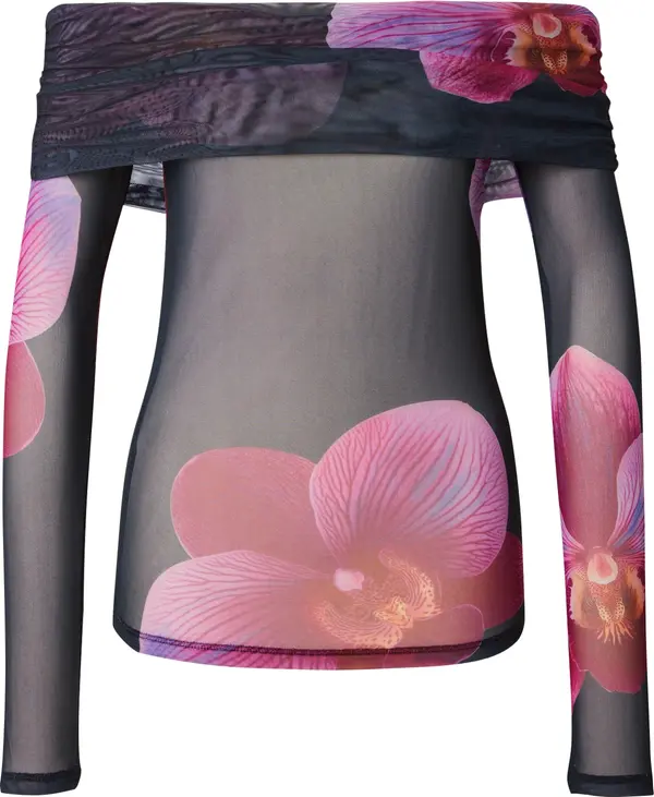 Vero Moda VERO MODA Majica 'VMFLORY'  lila / roza / crna