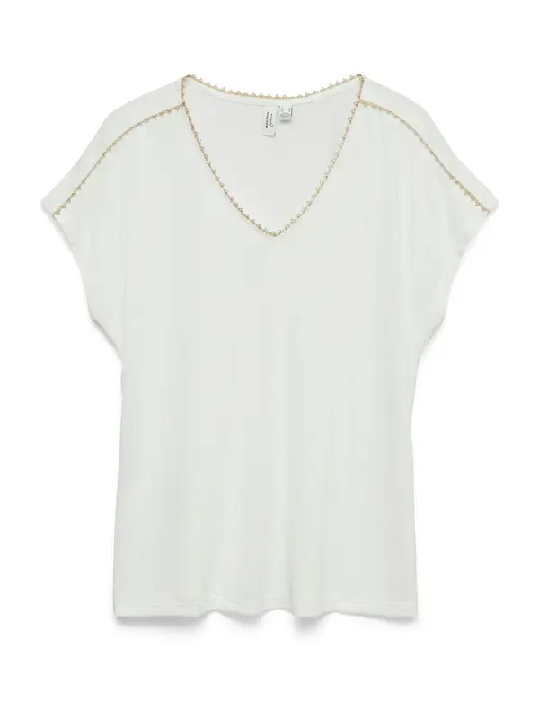 Vero Moda VERO MODA Majica 'VMJACKIE'  zlatna / bijela