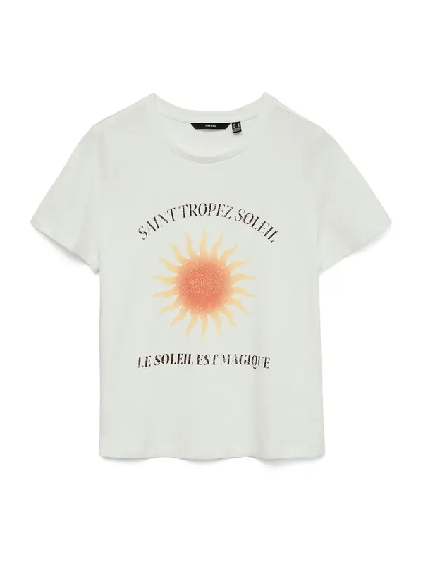 Vero Moda VERO MODA Majica 'VMLISE OLLY'  marelica / svijetlonarančasta / crna / bijela