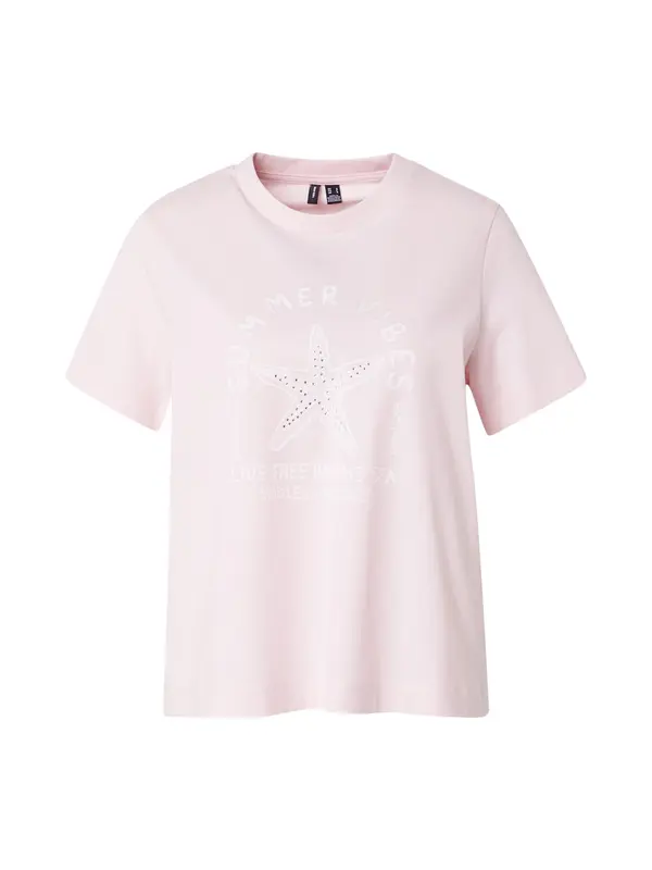 VERO MODA VERO MODA Majica 'VMPALMA METTE'  roza / bijela