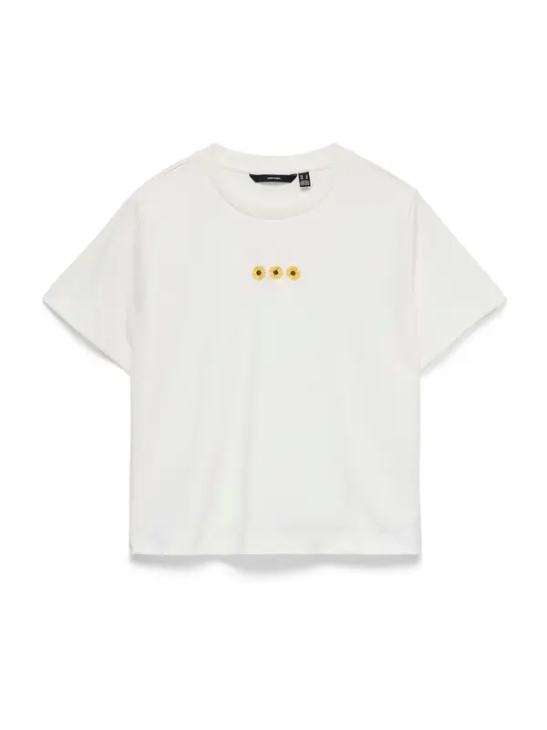 VERO MODA VERO MODA Majica 'VMSARA METTE'  smeđa / žuta / med / bijela