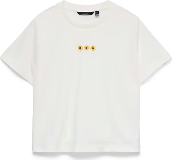 Vero Moda VERO MODA Majica 'VMSARA METTE'  smeđa / žuta / med / bijela