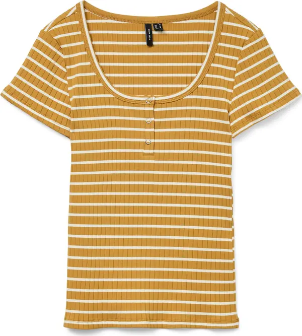 Vero Moda VERO MODA Majica 'VMSEA'  zlatno žuta / bijela