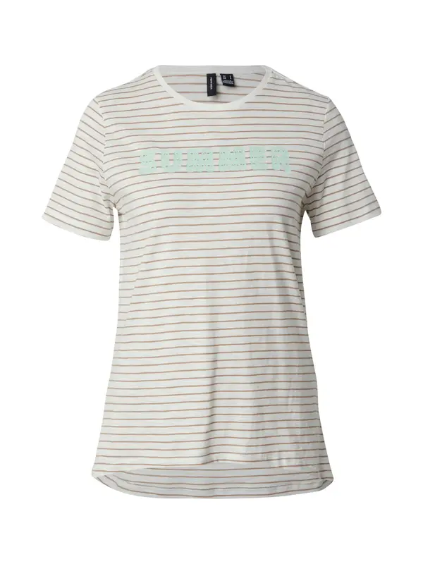 VERO MODA VERO MODA Majica 'VMSIMONE'  bež / svijetlozelena / bijela