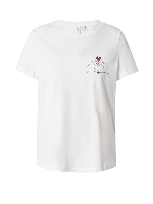 VERO MODA VERO MODA Majica 'VMVIVA'  tamno crvena / crna / bijela