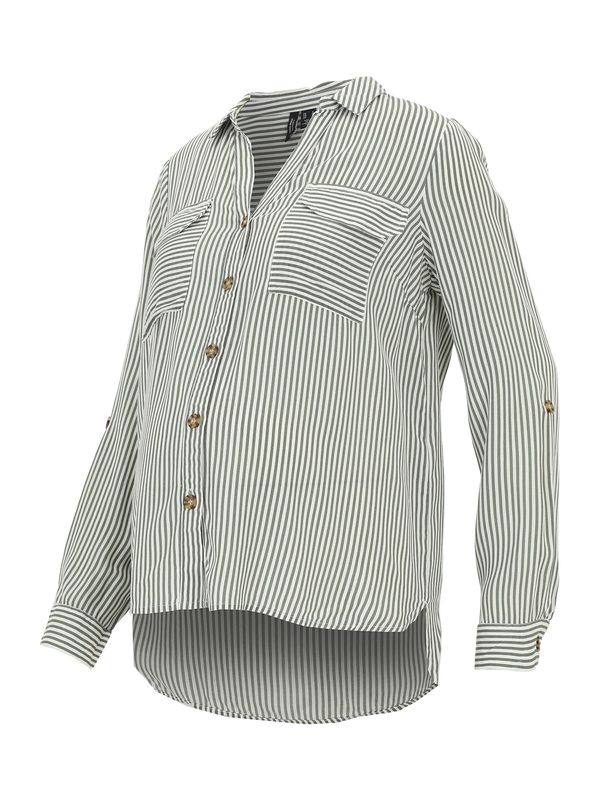 Vero Moda Maternity Vero Moda Maternity Bluza 'VMMBUMPY'  sivkasto zelena / bijela