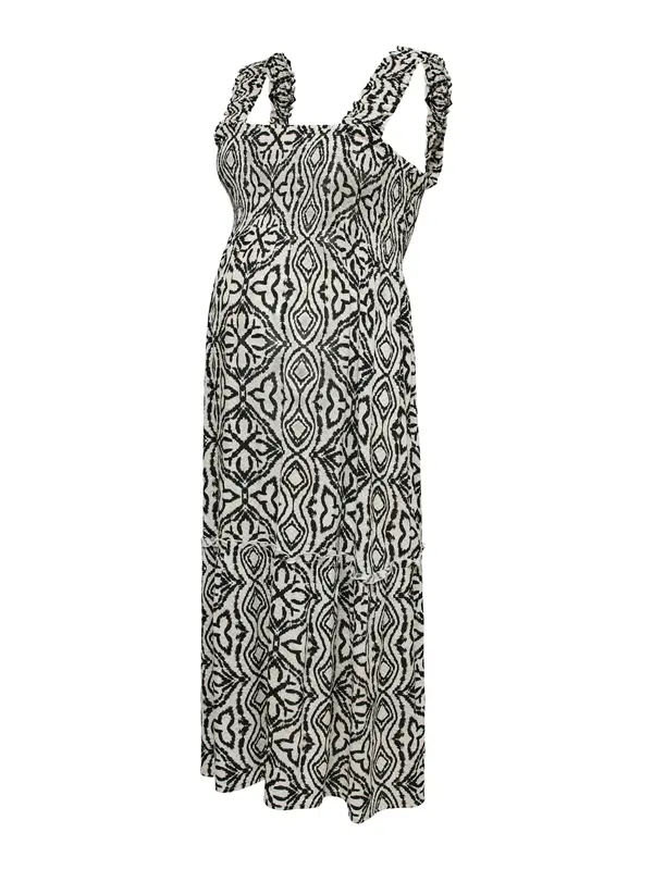 Vero Moda Maternity Vero Moda Maternity Haljina 'VMMMenny'  crna / bijela