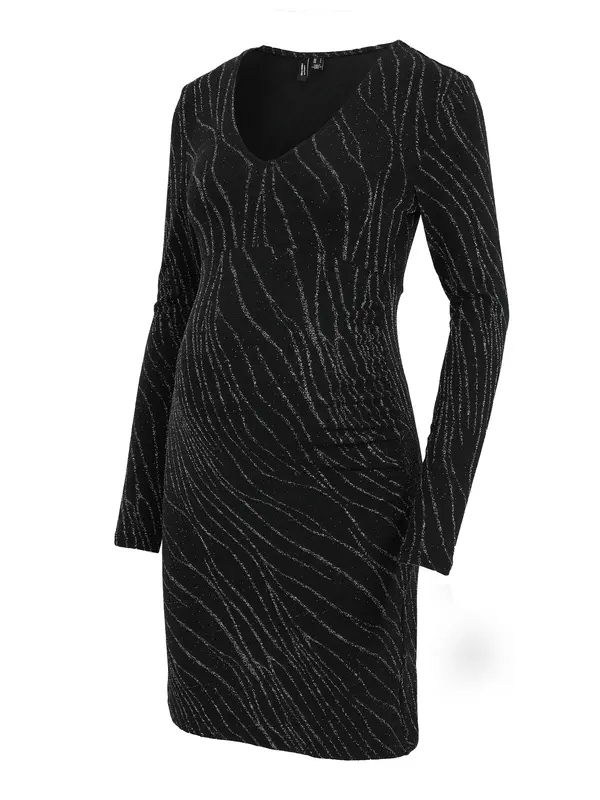 Vero Moda Maternity Vero Moda Maternity Haljina 'VMMNita'  crna / srebro