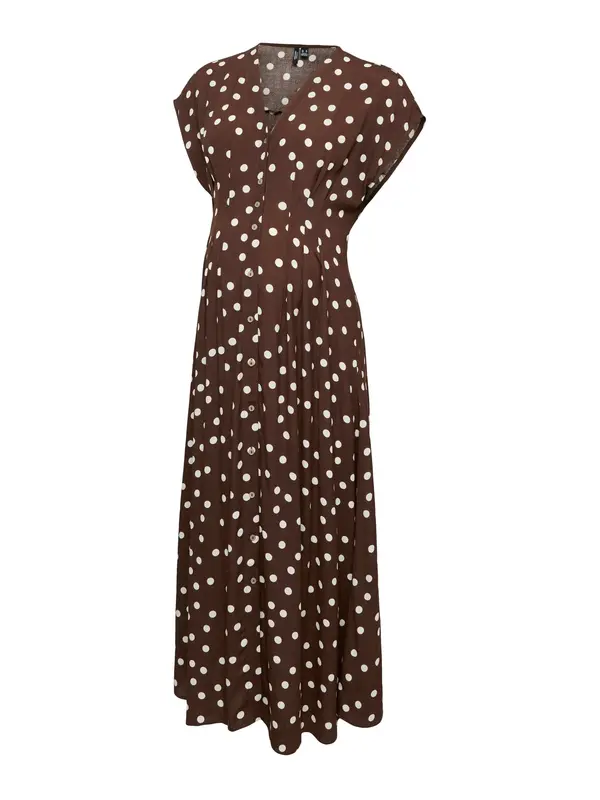 Vero Moda Maternity Vero Moda Maternity Košulja haljina 'VMMELISA'  čokolada / bijela