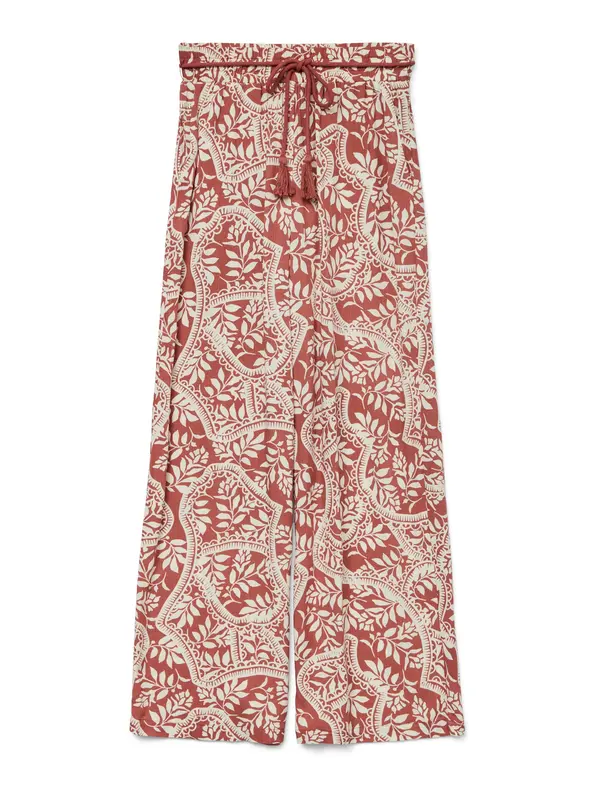 Vero Moda Petite Vero Moda Petite Hlače 'VMBALI'  ecru/prljavo bijela / tamno crvena
