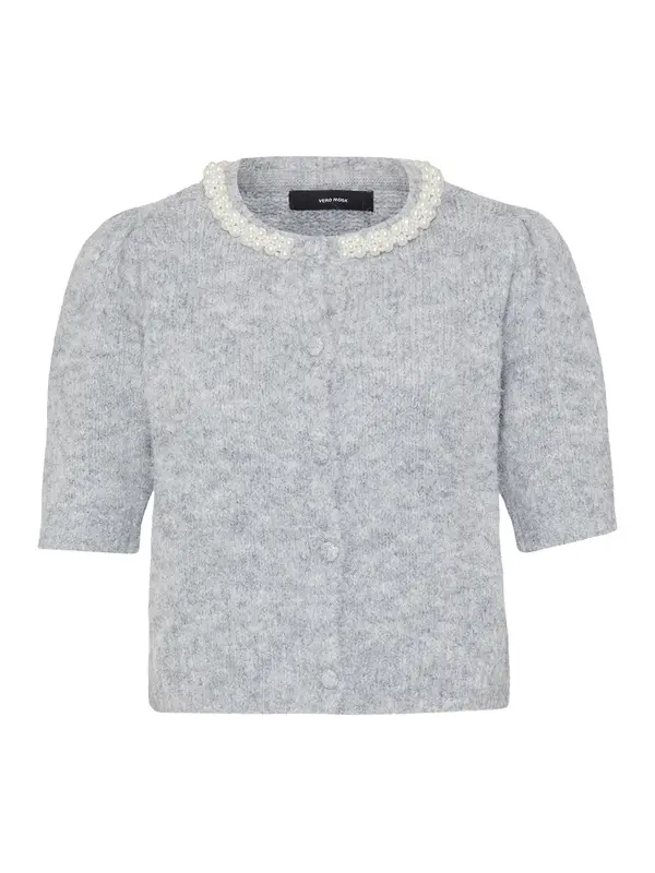 Vero Moda Petite Vero Moda Petite Kardigan 'VMOCEAN'  siva melange / biserno bijela