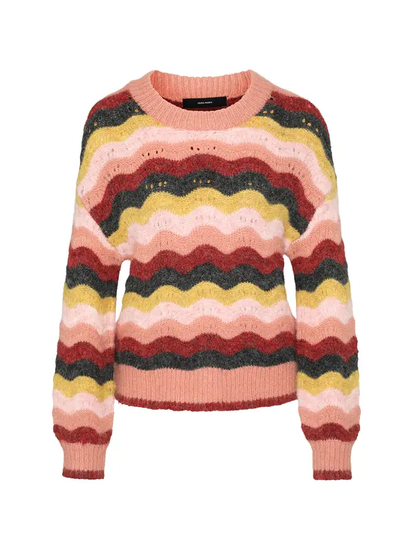Vero Moda Petite Vero Moda Petite Pulover 'VMDOJA'  žuta / roza / pastelno roza / hrđavo crvena