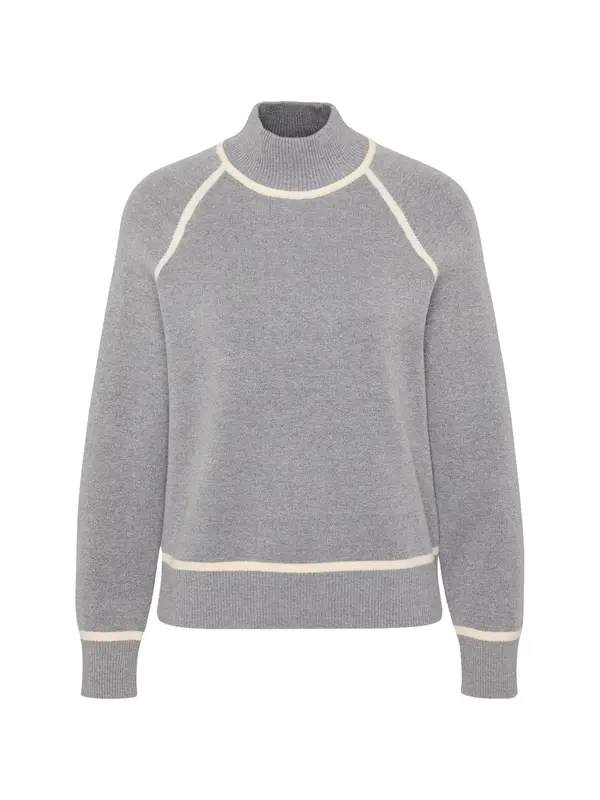 Vero Moda Petite Vero Moda Petite Pulover 'VMGOLD'  siva melange / bijela