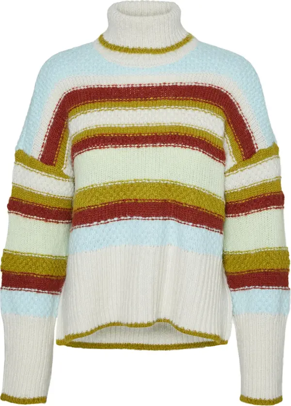 Vero Moda Vero Moda Petite Pulover 'WYNONA'  bež / svijetloplava / senf / tamno crvena