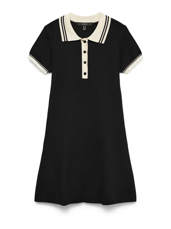 VERO MODA VERO MODA Pletena haljina 'VMFrancie'  crna / bijela