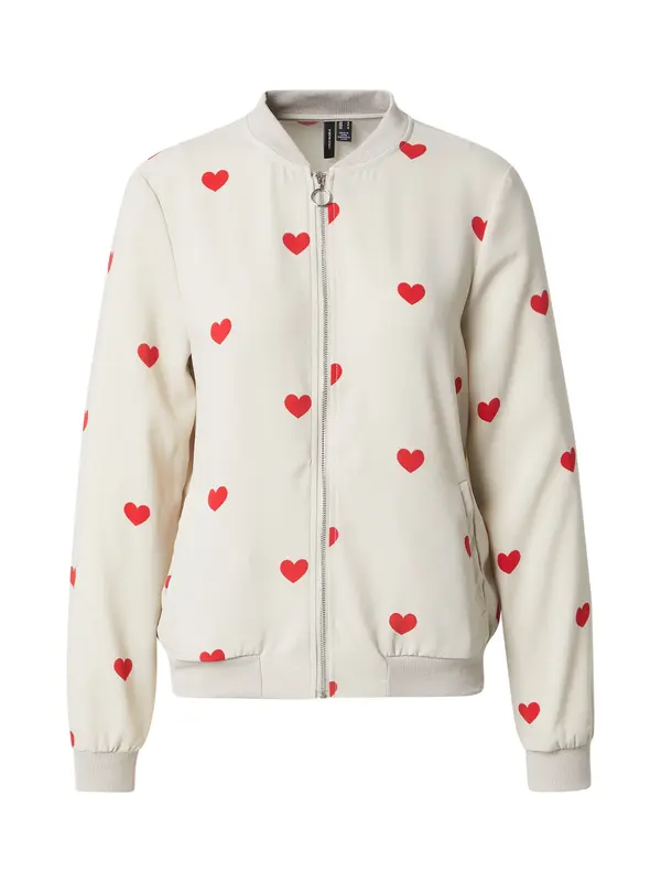 Vero Moda VERO MODA Prijelazna jakna 'VMCOCO'  srebrno siva / crvena