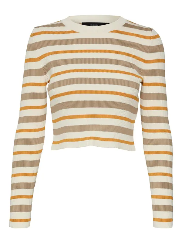 VERO MODA VERO MODA Pulover 'ANITA'  konjak / moka smeđa / pastelno žuta
