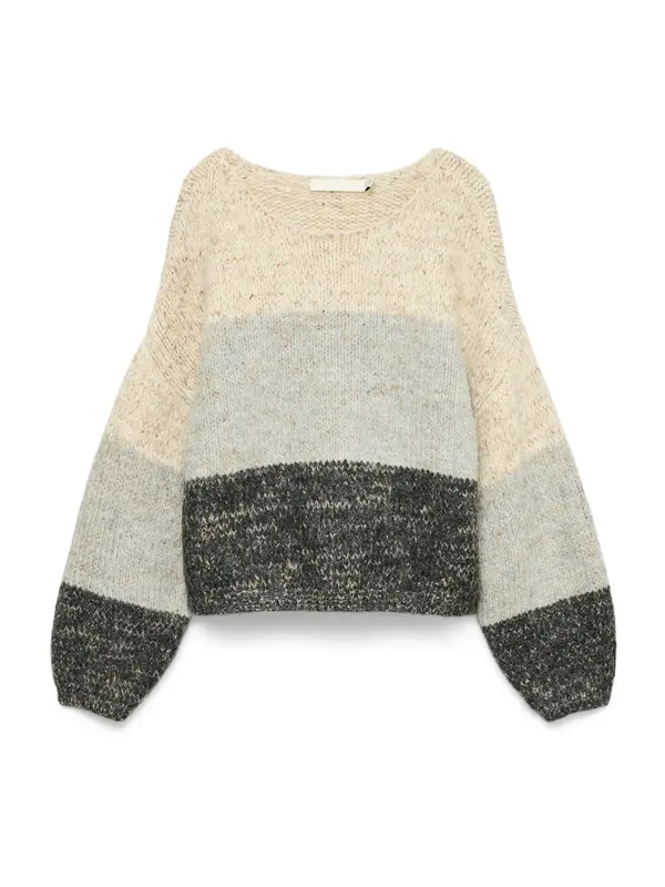 Vero Moda VERO MODA Pulover  bež melange / siva / siva melange