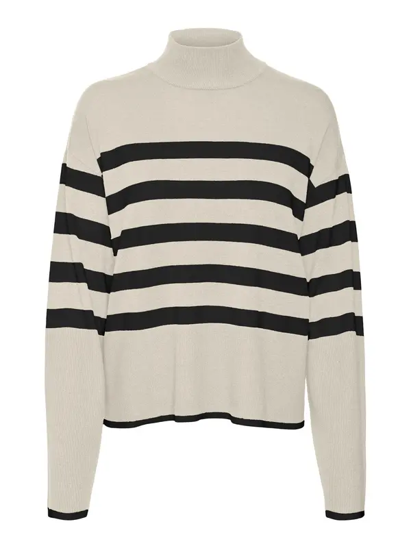 VERO MODA VERO MODA Pulover 'Happiness'  bež / noćno plava
