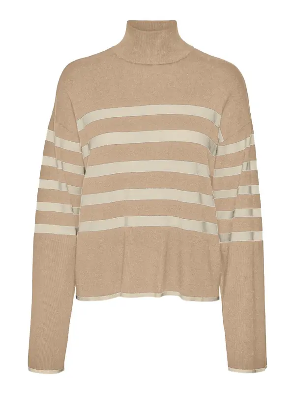 VERO MODA VERO MODA Pulover 'HAPPINESS'  bež / svijetlosmeđa