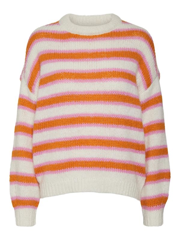 VERO MODA VERO MODA Pulover 'Rhapsody'  bež / narančasta / svijetloroza
