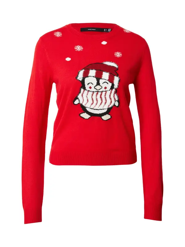 VERO MODA VERO MODA Pulover  svijetlo crvena / crna / bijela