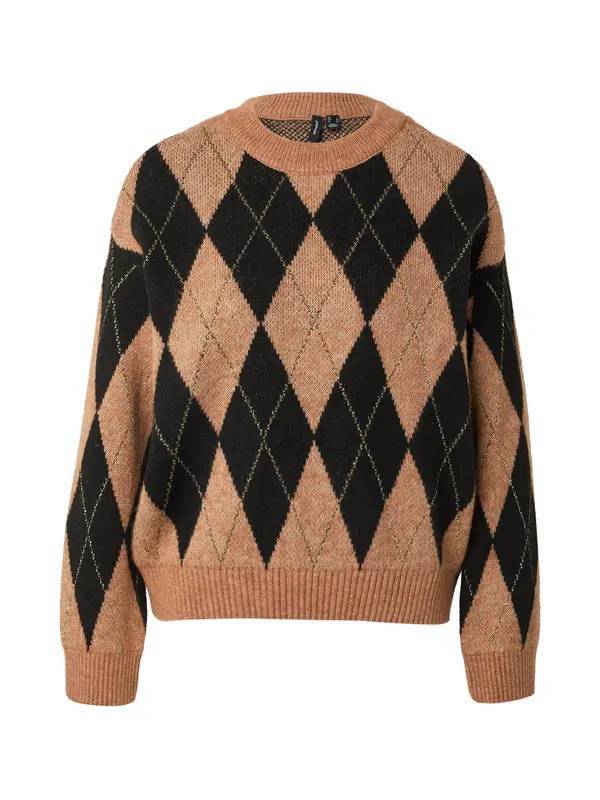 Vero Moda VERO MODA Pulover 'VMBILLE'  smeđa / zlatna / crna
